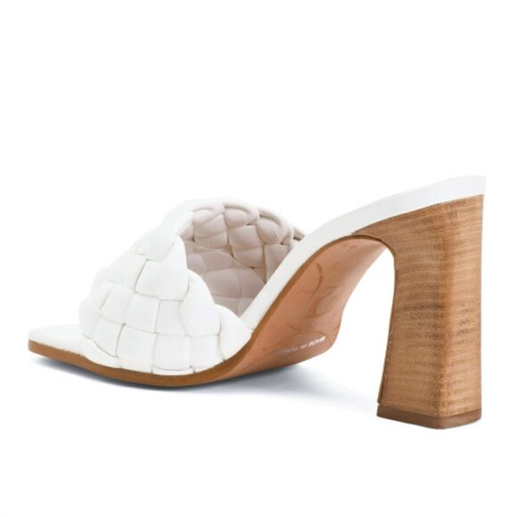 NWT CHRISTIAN DI RICCIO White Braided Band Heel Slip-on Sandals - Picture 3 of 7